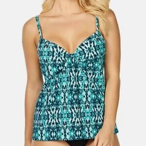 Island Escape Underwire Tankini Size 6 Swim Top